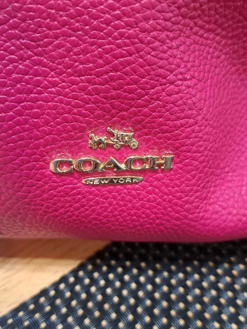 Coach Pebbled Leather Shoulder Bag in Fuchsia Pink
